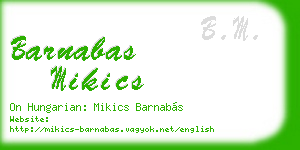 barnabas mikics business card